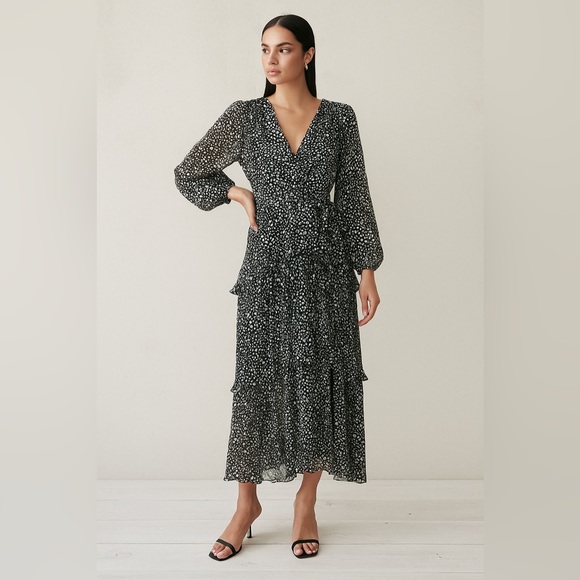 She + Sky Dresses & Skirts - She + Sky Black and White Wrap Gown